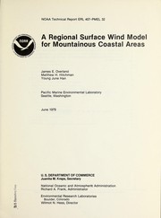 Cover of: A regional surface wind model for mountainous coastal areas