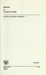 Cover of: Report on class actions by Ontario Law Reform Commission.