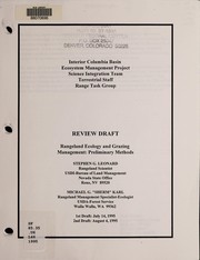 Cover of: Review draft rangeland ecology and grazing management: preliminary methods