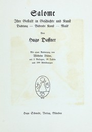 Cover of: Salome: ihre Gestalt in Geschichte und Kunst, Dictung, bildende Kunst, Musik