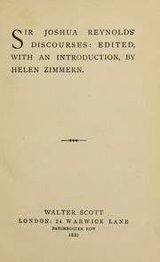 Cover of: Sir Joshua Reynolds' Discourses