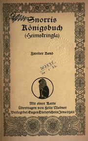 Cover of: Snorris Königsbuch (Heimskringla): Übertragen von Felix Niedner