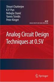 Cover of: Analog Circuit Design Techniques at 0.5V (Analog Circuits and Signal Processing)