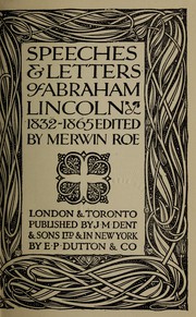 Cover of: Speeches & letters, 1832-1865 by Abraham Lincoln