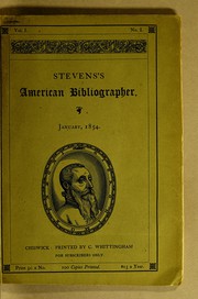 Cover of: Stevens's American bibliographer: v. 1, no. 1[-2] Jan.]-Feb.] 1854