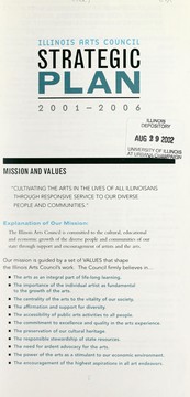 Cover of: Strategic plan, 2001-2006 by Illinois Arts Council