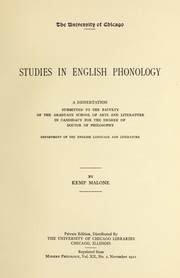 Cover of: Studies in English phonology
