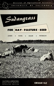 Sudangrass for hay, pasture, seed by L. G. Jones