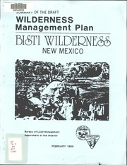 Cover of: Summary of the draft wilderness management plan: Bisti wilderness, New Mexico