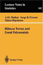 Cover of: Bilinear forms and zonal polynomials