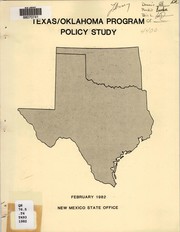 Cover of: Texas/Oklahoma program policy study