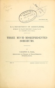 Cover of: Three much-misrepresented sorghums by Carleton R. Ball