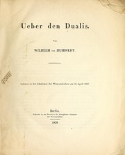 Cover of: Ueber den Dualis by Wilhelm von Humboldt