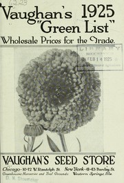 Cover of: Vaughan's 1925 "green list": wholesale prices for the trade