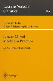 Cover of: Linear mixed models in practice: an SAS-oriented approach