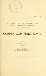 Cover of: Wooden and fiber boxes