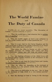 Cover of: The World famine and the duty of Canada
