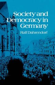Cover of: Society and democracy in Germany