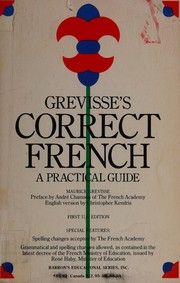 Cover of: Correct French by Grevisse, Maurice.