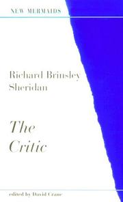 Cover of: The Critic (New Mermaids) by Richard Brinsley Sheridan, David Crane