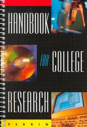 Cover of: Handbook for college research