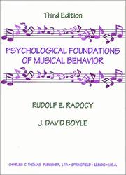 Cover of: Psychological foundations of musical behavior