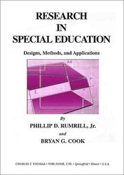 Cover of: Research in Special Education by Phillip D. Rumrill, Bryan G. Cook, James L. Bellini