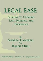 Cover of: Legal Ease: A Guide to Criminal Law, Evidence, and Procedure