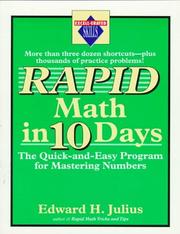 Cover of: Rapid math in 10 days: the quick-and-easy program for mastering numbers