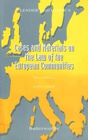 Plender and Usher's cases and materials on the law of the European Communities