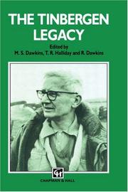 Cover of: The Tinbergen legacy by edited by M.S. Dawkins, T.R. Halliday, and R. Dawkins.
