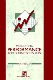 Cover of: Measuring performance for business results