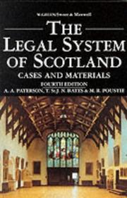 The legal system of Scotland : cases and materials