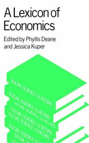 Cover of: A Lexicon of economics