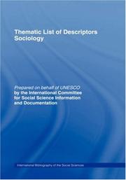 Thematic list of descriptors, sociology