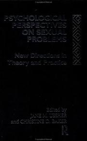 Cover of: Psychological Perspectives on Sexual Problems: New Directions in Theory and Practice