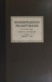 Cover of: Shakespearean Prompt-Books of the Seventeenth Century by Blakemore Evans