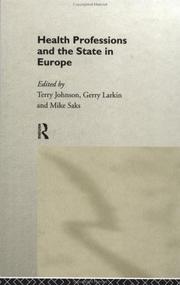Cover of: Health professions and the state in Europe