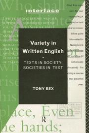 Cover of: Variety in written English: texts in society : societies in text