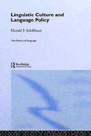 Cover of: Linguistic culture and language policy
