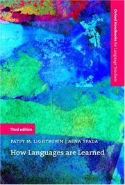 Cover of: How Languages Are Learned (Oxford Handbooks for Language Teachers S.)