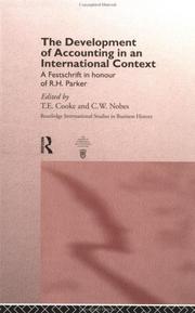 The development of accounting in an international context : a festschrift in honour of R.H. Parker