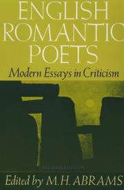 Cover of: English romantic poets