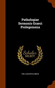 Cover of: Pathologiae Sermonis Graeci Prolegomena