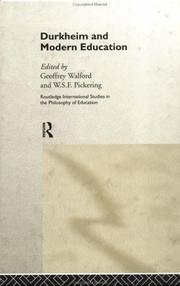 Cover of: Durkheim and modern education