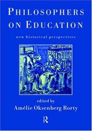 Cover of: Philosophers on education: historical perspectives