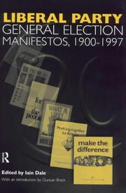 Cover of: Liberal Party General Election Manifestos 1900-1997: Volume Three