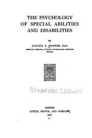 Cover of: The psychology of special abilities and disabilities
