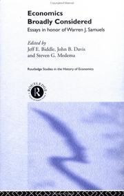 Cover of: Economics Broadly Considered: Essays in Honour of Warren J. Samuels (Routledge Studies in the History of Economics)