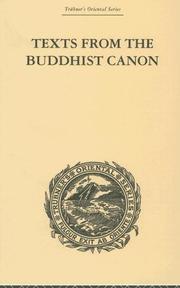 Cover of: Texts from the Buddhist Canon: Trubner's Oriental Series